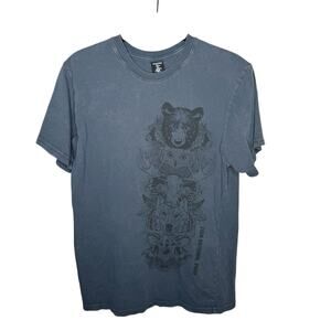 THE DUCK CO / navy blue Zion national park forest animal short sleeve tee / S